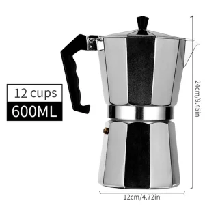 Moka Kaffikanna úr Áli – Espressokanna fyrir Eldavél og Útilegur