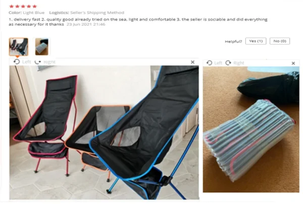 Klappstóll úr áli með hátt baki – samanbrjótanlegur, ultraléttur og úr Oxford efni - Image 13