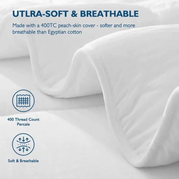 Snúanleg sæng með microfiber efni og endurunninni pólýester fyllingu – lang útgáfa, andar vel og hentar viðkvæmum svefngestum - Image 5