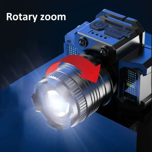 Öflug höfuðljós með 1300lm LED, vatnsheldni og USB endurhleðslu - Image 28