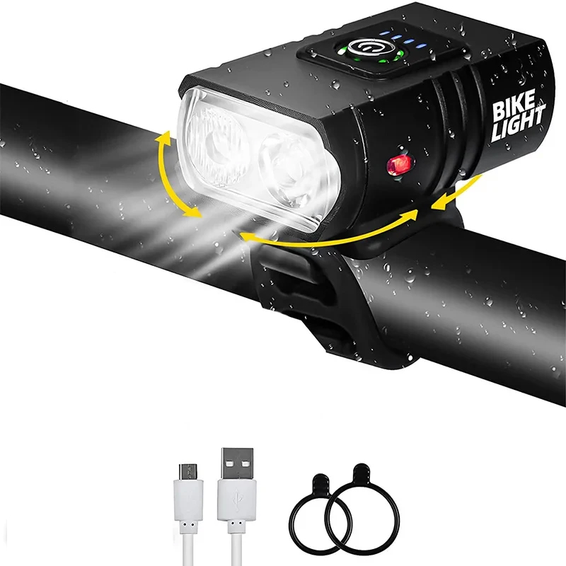 Ódýr höfuðljós með USB hleðslu, 1000lm T6 LED og sex ljósstillingum