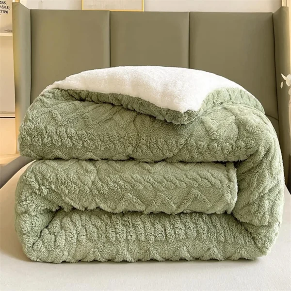 Þykk vetrarteppi úr gervi lambakasmíri með bómull og pólýester - Image 6