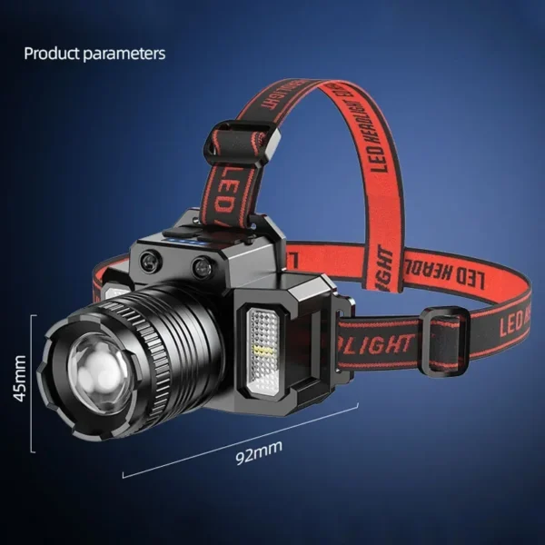 Öflug höfuðljós með 1300lm LED, vatnsheldni og USB endurhleðslu - Image 27