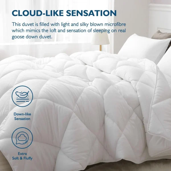 Snúanleg sæng með microfiber efni og endurunninni pólýester fyllingu – lang útgáfa, andar vel og hentar viðkvæmum svefngestum - Image 4