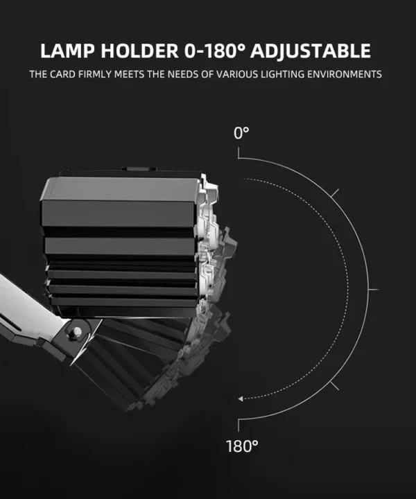 Höfuðljós með 5 LED perum, endurhlaðanlegt með innbyggðri rafhlöðu - Image 13