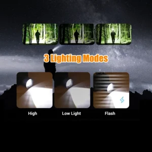 Öflug höfuðljós með 1300lm LED, vatnsheldni og USB endurhleðslu