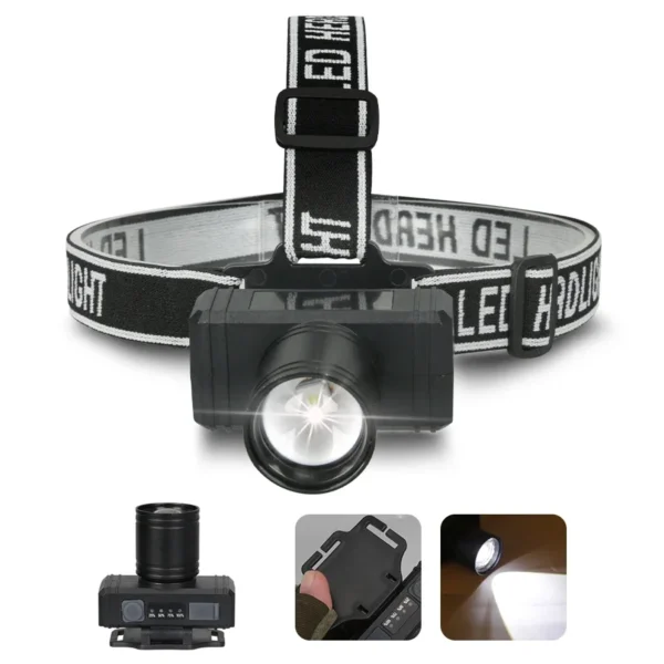 Öflug höfuðljós með 1300lm LED, vatnsheldni og USB endurhleðslu - Image 10